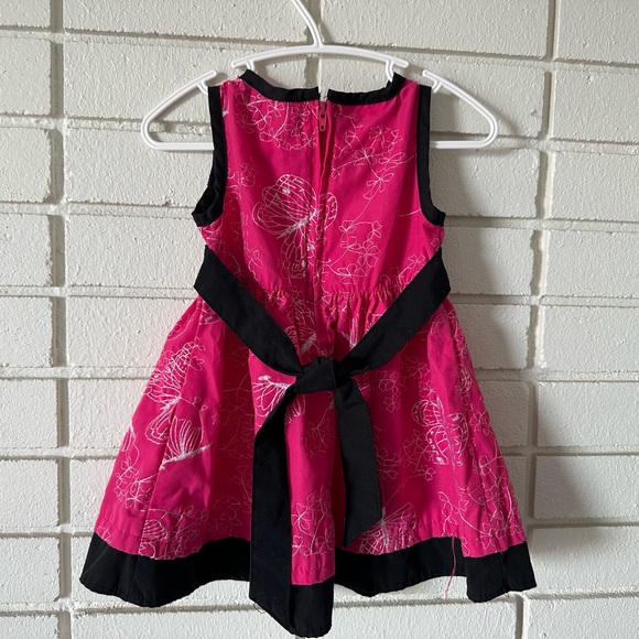 Pink and black butterfly A line Dress - Picture 2 of 5